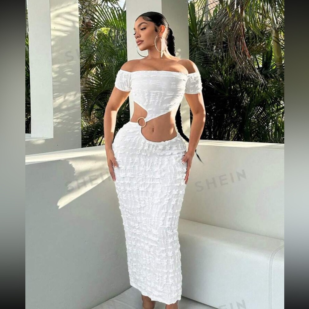 White cutout dress